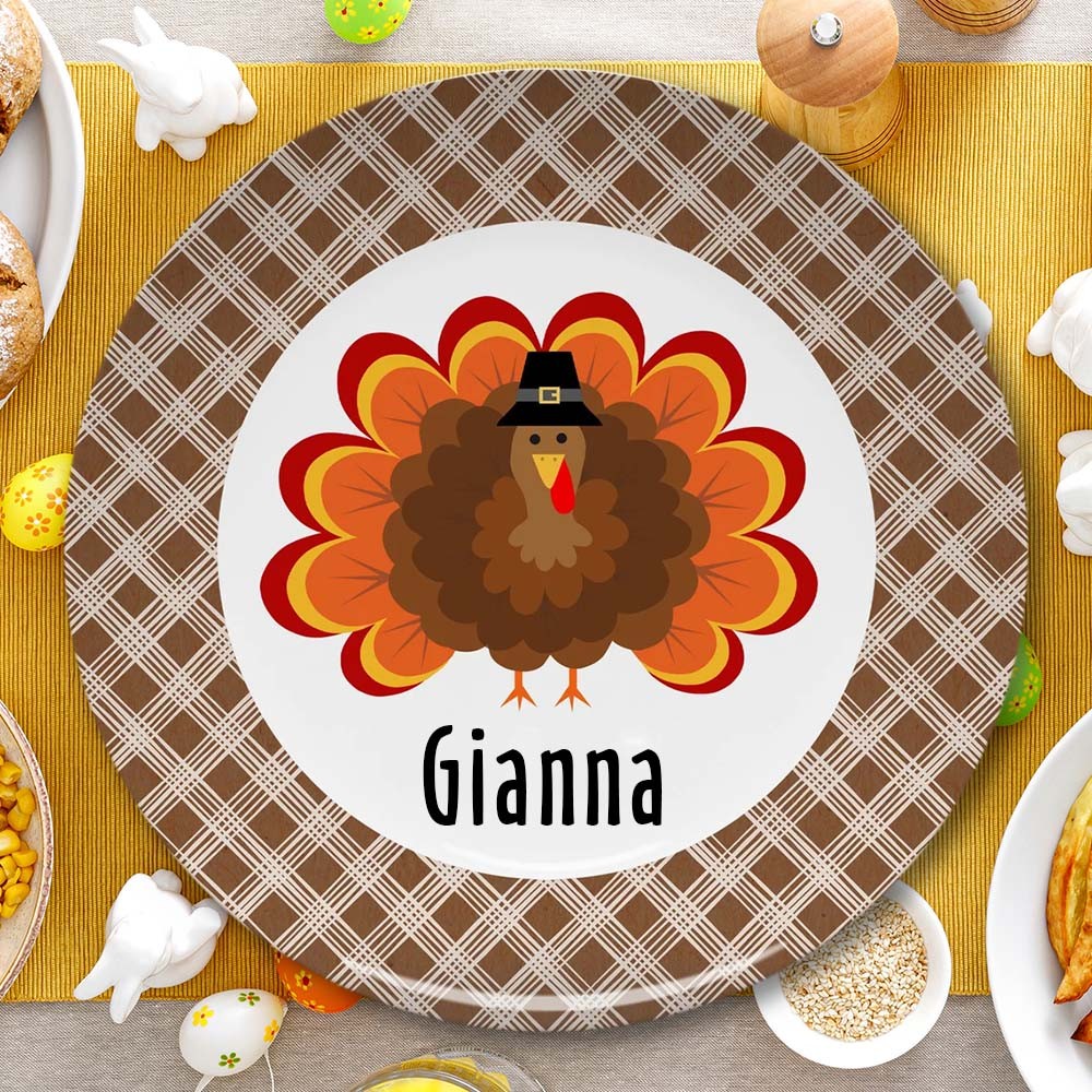 Personalised Blessed Family Thanksgiving Turkey Platter