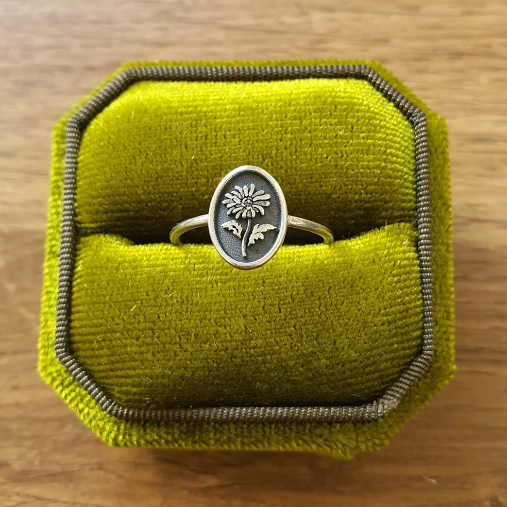 Personalised Birth Month Flower Ring Gift for Her
