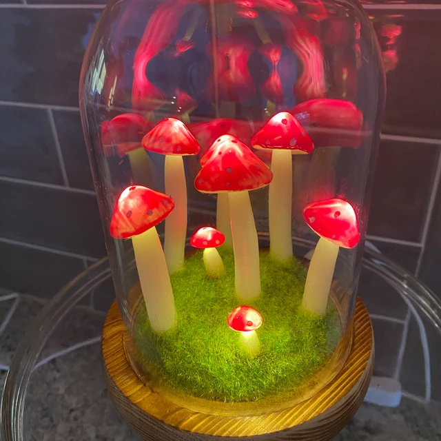 Handmade Red Mushroom Lamp Anniversary Unique Birthday Gifts For Her