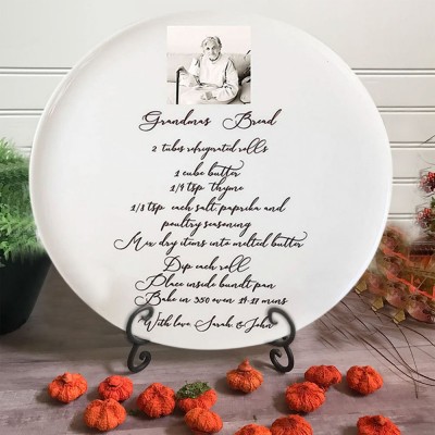 Keepsake Family Recipe Custom Handwritten Recipe Platter Gift for Mum Wife Grandma