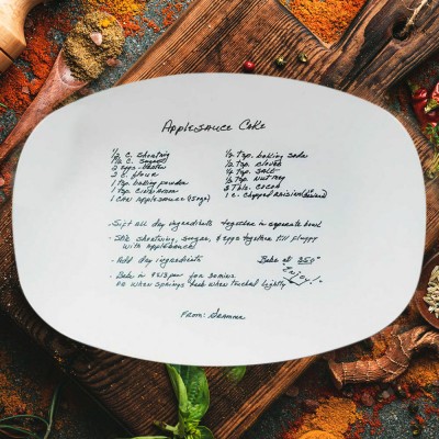 Personalised Platter with Handwritten Family Recipe Family Holiday Gift for Mum Grandma