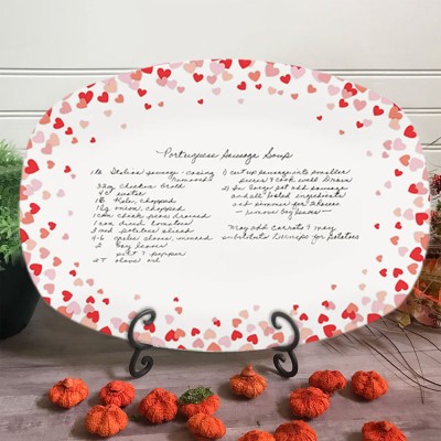 Handwritten Recipe Personalised Serving Platter For Wife Girlfriend Valentine's Day Gift 