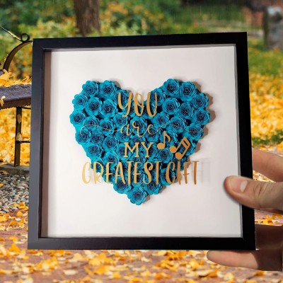Personalised Solid Heart Flower Box Frame Anniversary for Wife Valentine's Day Gift for Girlfriend
