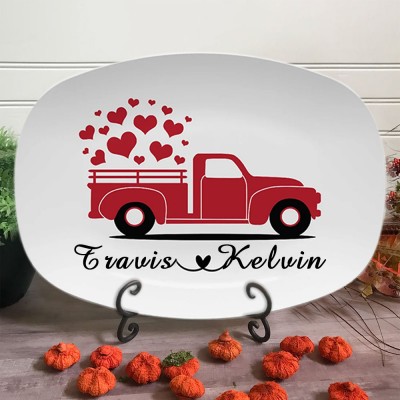 Personalised Red Car Engraved Platter Anniversary Valentine's Day Gift for Girlfriend Wife