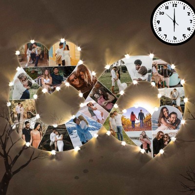 Personalised Wall Photo Collage Lamp for Couples Valentine's Day Anniversary Gift for Her