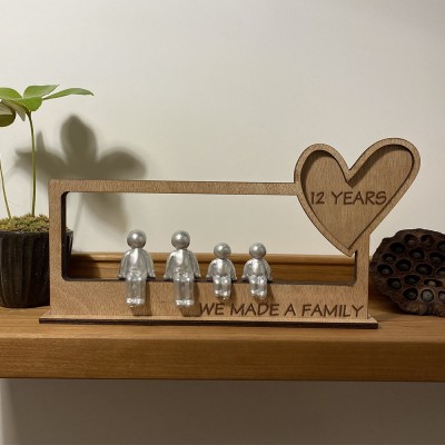 Personalised 12 Years We Made A Family Sculpture Figurines Anniversary Gift 