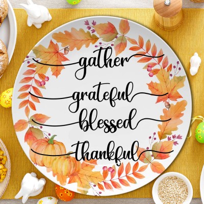 Personalised Thanksgiving Fall Bless Family Platter