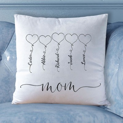 Personalised Engraving 1-20 Kids Names Family Pillow 