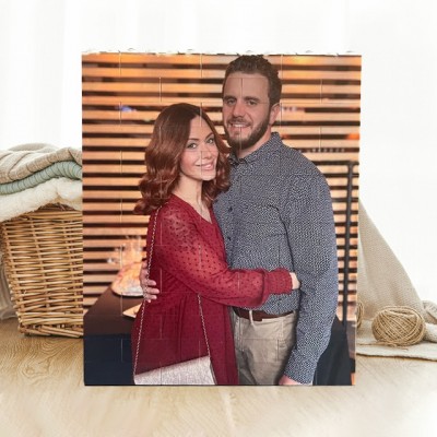 Personalised Photo Puzzle Building Brick Anniversary Valentine's Day Gift For Wife Girlfriend Her