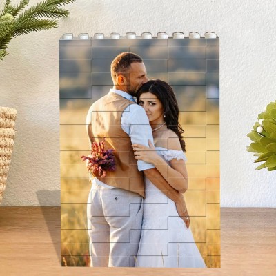 Personalised Couple Photo Building Blocks Puzzle For Anniversary Valentine's Day Gift Ideas Love Gifts for Couple
