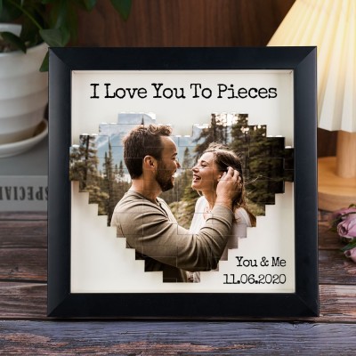 Custom Photo Block Puzzle with Frame Valentine's Day Gifts for Couple Anniversary Gift Ideas