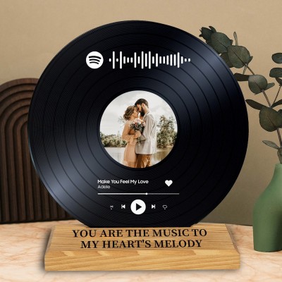 Personalised Photo Song Plaque Record with Spotify Code Memorial Gifts for Couple Valentine's Day Gift Ideas