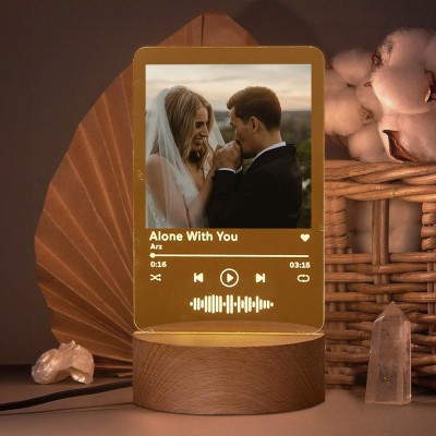 Personalised Spotify LED Music Photo Plaque Gift Ideas for Soulmate Valentine' Day Gifts Anniversary Gifts