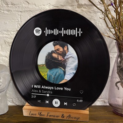 Personalised Romantic Spotify Photo Record Plaque for Valentine's Day Anniversary Gift Ideas