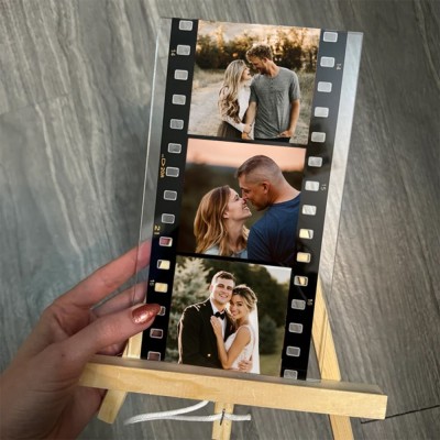 Personalised Memory Photo Film Plaque Keepsake Gifts for Soulmate Valentine's Day Gifts for Girlfriend Boyfriend