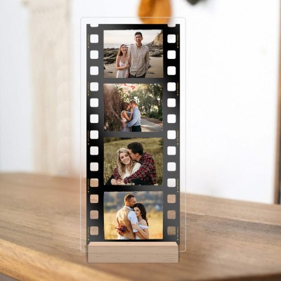Personalised Film Photo Plauqe with Wooden Stand Memorial Gifts for Her Valentine's Day Gifts for Boyfriend