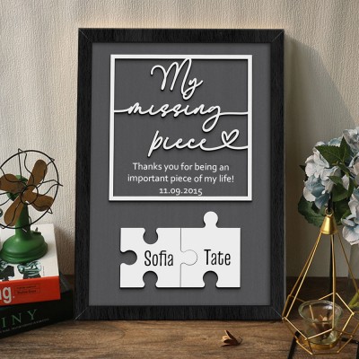 Personalised My Missing Piece Wooden Puzzle Name Sign Valentine's Day Gift Ideas Anniversary Gifts for Her