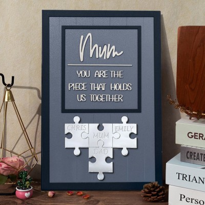 Personalised Mum Acrylic Puzzles Family Sign With Kids Names Unique Plaque Gift For Mum Grandma Mother's Day Gift Ideas