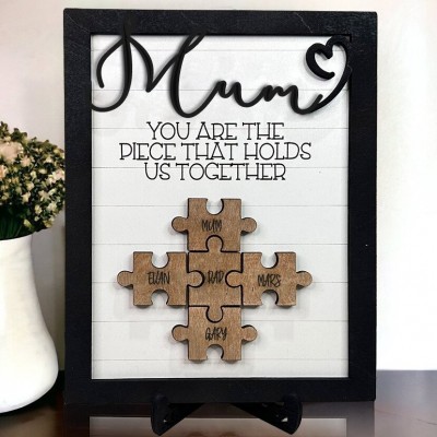 Custom Handmade Wooden Puzzle Frame Sign Adorable Gift Ideas For Mum Grandma Mother's Day Gift