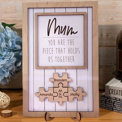 Personalised Wood Puzzle Name Sign Keepsake Gifts for Grandma Mum Mother's Day Gift