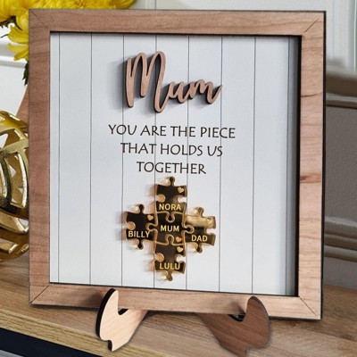 Personalised Puzzle Pieces Frame Name Sign Love Gift for Grandma Mum Birthday Gift Mother's Day Gift Ideas