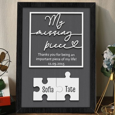 Personalised My Missing Piece Wooden Puzzle Name Sign Valentine's Day Gift Ideas Anniversary Gifts for Her