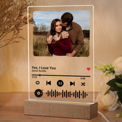 Custom Music Photo Plaque With Stand Memorial Gifts for Couple Valentine's Day Gift Ideas Anniversary Gifts