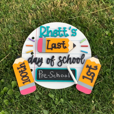 Personalised Round First and Last Day of School Sign Prop Interchangeable Back to School Sign Gifts for Kids