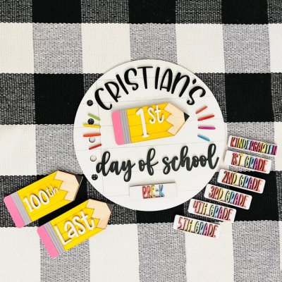 Custom Round First and Last Day of School Sign Interchangeable Prop Back to School Sign Gifts for Kids