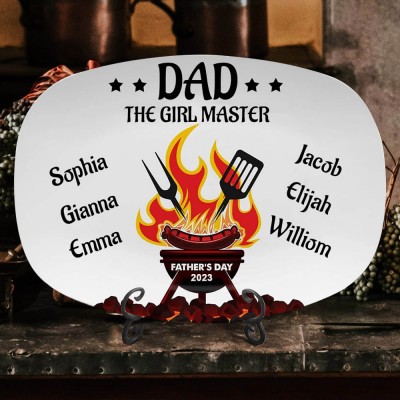 Personalised BBQ Grilling Platter Dad The Grill Master Plate Father's Day Gift