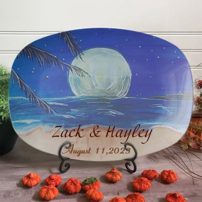 Beach Wedding Gifts Personalised Couples Platter Valentine's Day Gift for Her Anniversary Gift