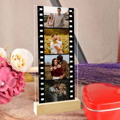Personalised Memory Film Plaque with Couple Photo for Anniversary Valentine's Day Gift Ideas Keepsake Gifts