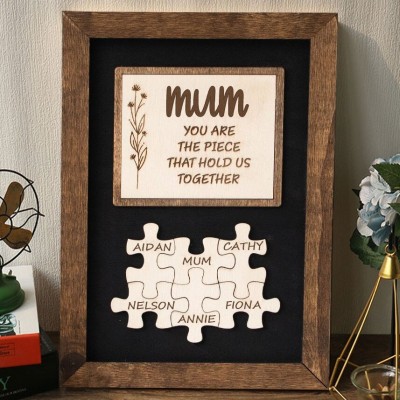 Personalised Family Sign With Name Puzzles Mother's Day Keepsake Gift Birthday Gift Ideas For Mum Grandma