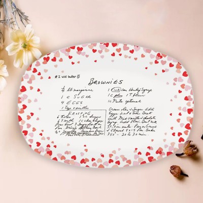 Personalised Handwritten Recipe Platter Couple Keepsake Plate Valentine's Day Gift for Her