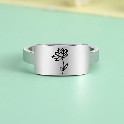 Personalised Birth Flower Ring 1-4 Birthflower