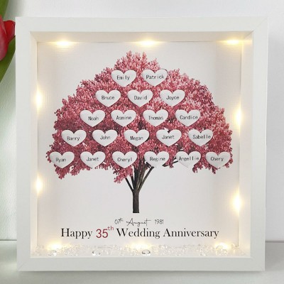 Personalised Wedding Anniversary Family Tree Framed Print