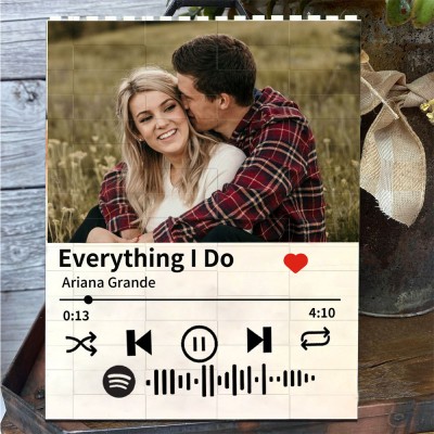 Spotify Building Photo Block Puzzle Personalised Gifts for Couple Valentine's Day Gift Ideas