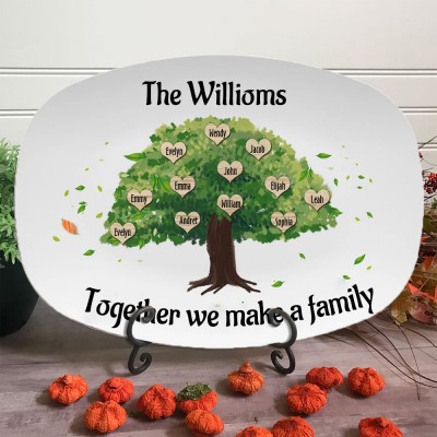 Personalised Family Tree Platter with Kids Names Family Gift