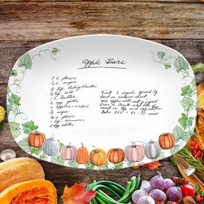 Personalised Handwritten Family Recipe Platter Christmas Gift For Mum Grandma