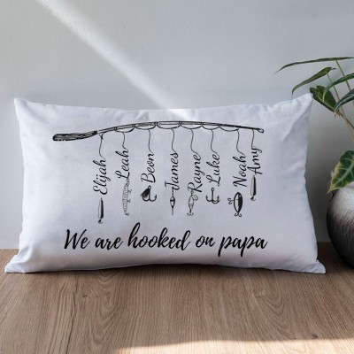 Personalised We Are Hooked on Papa Pillow Father's Day Gift