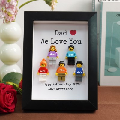 Personalised Family Tiny Figure Frame For Father's Day Gift