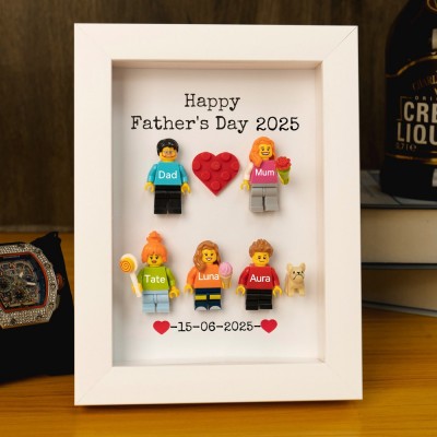 Personalised Family Tiny Figure Frame For Father's Day Gift