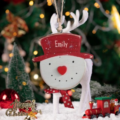 Personalised Handmade Snowman Name Tag Christmas Tree Ornament Christmas Gift