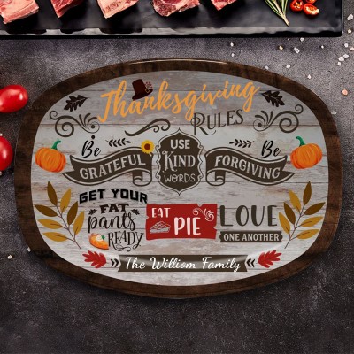 Personalised Blessed Family Thanksgiving Platter