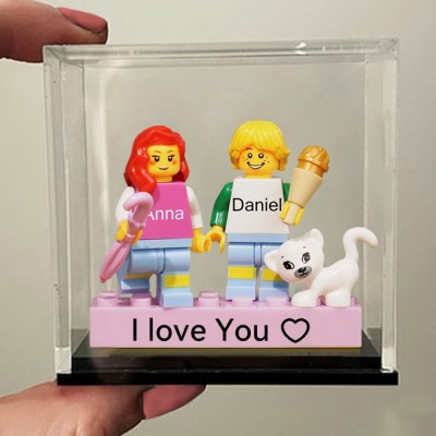 Personalised Tiny Figure on a Personalised Brick Valentine's Day Gifts