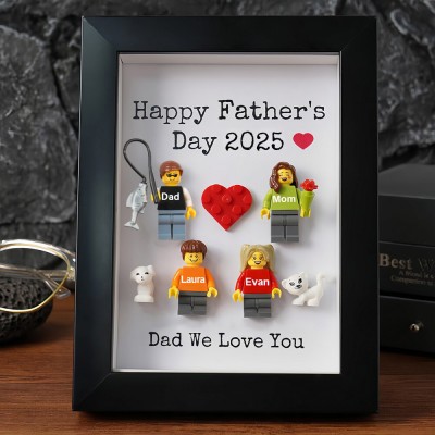 Personalised Family Tiny Figure Frame For Father's Day Gift