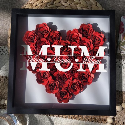 Mother's Day Flower Gift Ideas Personalised Mum Flower Shadow Box With Kids Name
