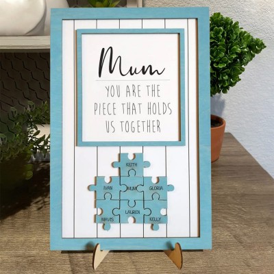 Personalised Handmade Puzzle Sign With Kids Names Birthday Gift For Mum Grandma Mother's Day Gift