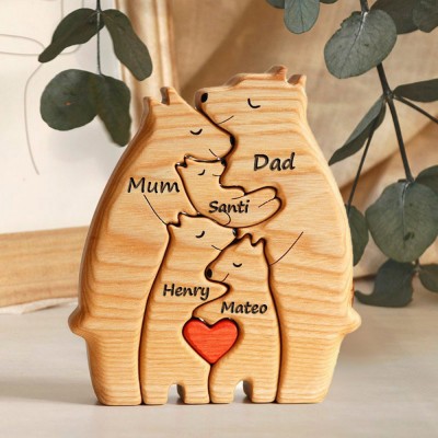 Personalised Wooden Bear Family Puzzle Family Keepsake Gifts Christmas Gift Ideas