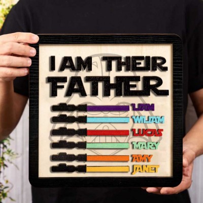 I Am Their Father Wood Sign Personalised Funny Gift for Dad Father's Day Gifts